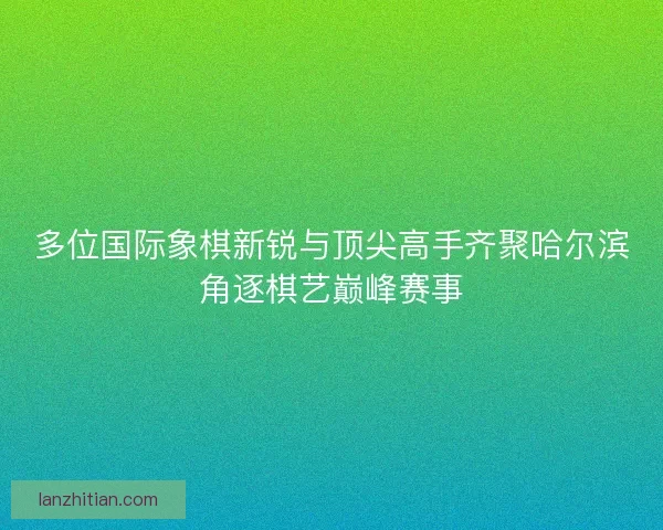 多位国际象棋新锐与顶尖高手齐聚哈尔滨角逐棋艺巅峰赛事